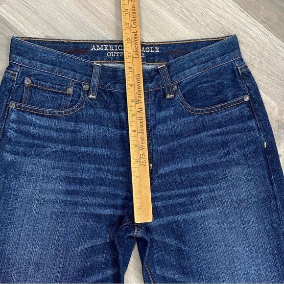 American Eagle Outfitters Vintage Hi Rise Button Fly Crop Jeans Blue 8 - Picture 12 of 13